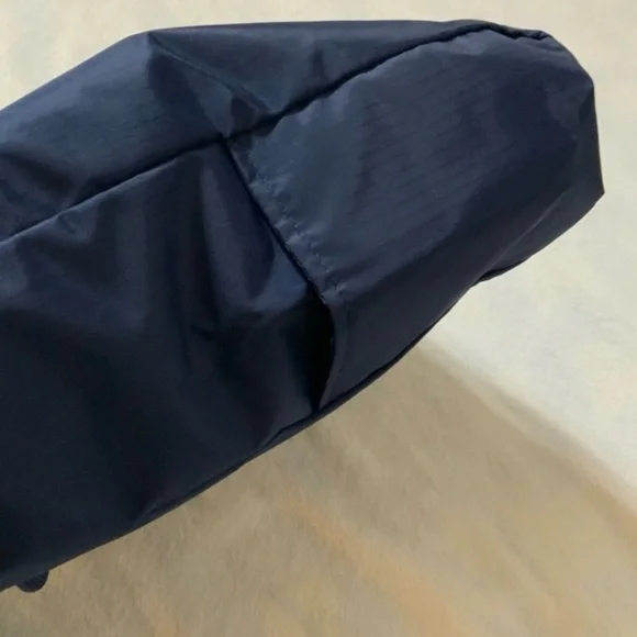 PINK Victorias Secret Tote Bag NEW Navy Blue & Green - Reversible Stripes - Picture 4 of 4